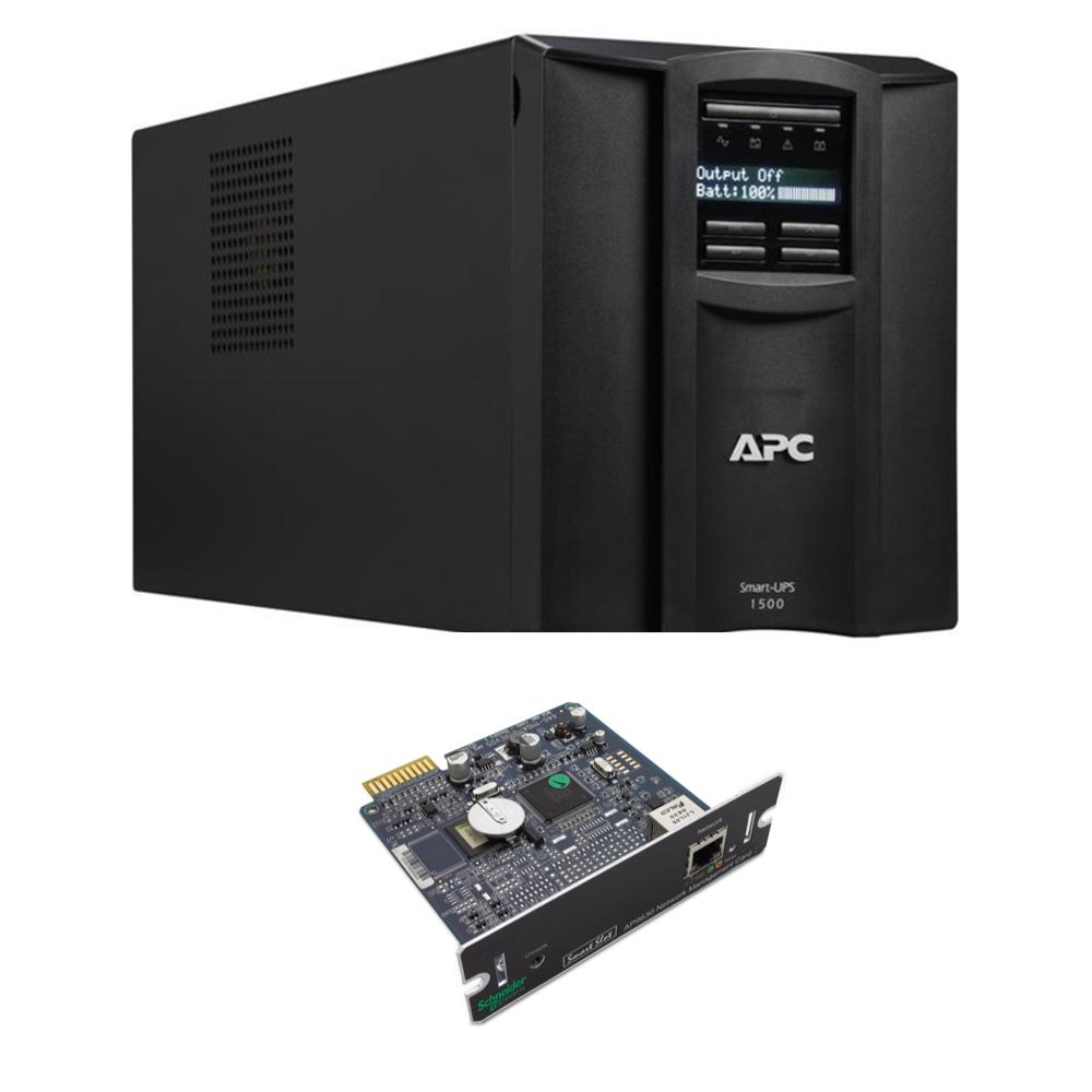 APC SmartUPS LCD 1500VA 120V Tower UPS (SMT1500) AP9630 Remote MGMT Bundle | RefurbUPS APC SmartUPS LCD 1500VA 120V Tower UPS (SMT1500) AP9630 Remote MGMT Bundle | RefurbUPS